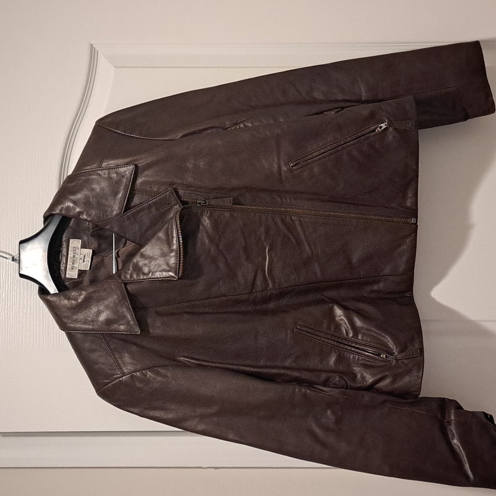 Nine West leather Jacket (brown) Size 8